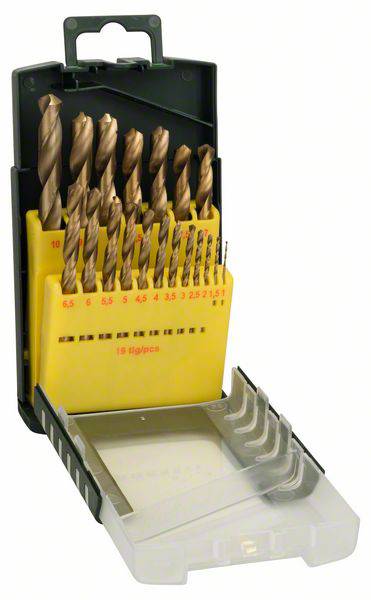 Bosch Accessories 2607017152 HSS Fém spirálfúró készlet 19 részes TiN DIN 338 Hengeres befogószár 1
