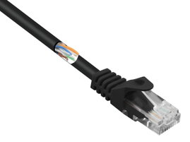 Renkforce RJ45 Hálózati kábel, patchkábel CAT 5e U/UTP 0.25 m Fekete Védővel 1 db