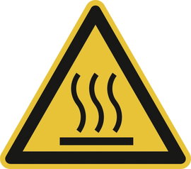Figyelmeztető tábla Forró felület Alumínium 100 mm ISO 7010 SafetyMarking 11.0326 1 db