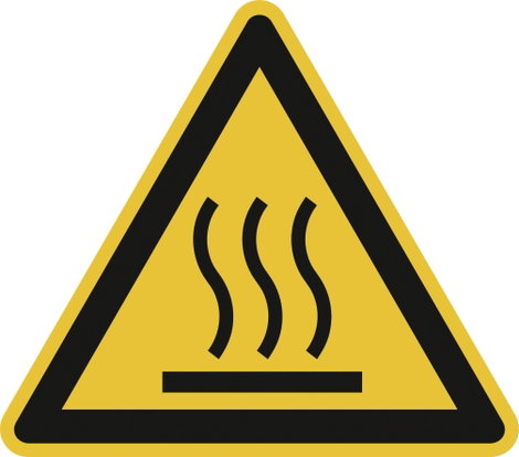 Figyelmeztető tábla Forró felület Alumínium 100 mm ISO 7010 SafetyMarking 11.0326 1 db