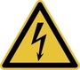 Figyelmeztető tábla Elektromos feszültség Öntapadó fólia 100 mm ISO 7010 SafetyMarking 21.0191 21.01 bélyegkép