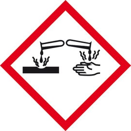 SafetyMarking 21.B1022 GHS veszély piktogramm 05 Maró hatás Öntapadó fólia (Sz x Ma) 100 mm x 100 mm