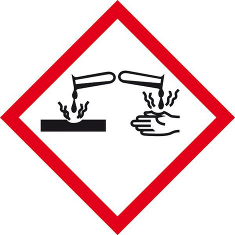 SafetyMarking 21.B1022 GHS veszély piktogramm 05 Maró hatás Öntapadó fólia (Sz x Ma) 100 mm x 100 mm