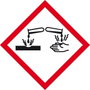 SafetyMarking 21.B1022 GHS veszély piktogramm 05 Maró hatás Öntapadó fólia (Sz x Ma) 100 mm x 100 mm bélyegkép