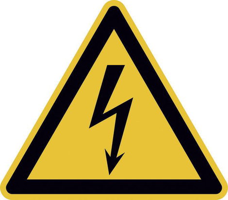 Figyelmeztető tábla Elektromos feszültség Öntapadó fólia 200 mm ISO 7010 SafetyMarking 21.0192 21.01