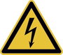 Figyelmeztető tábla Elektromos feszültség Öntapadó fólia 200 mm ISO 7010 SafetyMarking 21.0192 21.01 bélyegkép