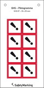 SafetyMarking 30.B1037 GHS veszély piktogramm 07 Felkiáltójel, Távolság tartása Öntapadó fólia (Sz x bélyegkép