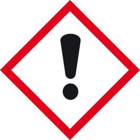SafetyMarking 21.B1028 GHS veszély piktogramm 07 Felkiáltójel, Távolság tartása Öntapadó fólia (Sz x