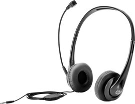 HP T1A66AA Számítógép Over Ear headset Vezetékes Stereo Fekete mikrofon zajelnyomás Hangerő szabályo