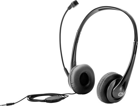 HP T1A66AA Számítógép Over Ear headset Vezetékes Stereo Fekete mikrofon zajelnyomás Hangerő szabályo