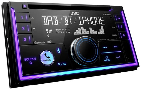 JVC KW-DB95BT Dupla DIN autórádió Kormány távirányító csatlakozó, Hátrameneti kamera csatlakozó, DAB
