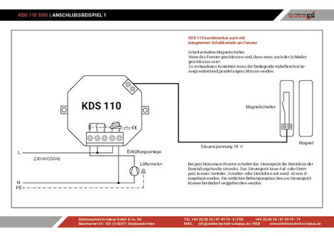 Szellőztetés vezérlés, max. 1150 W 230 V / 50 Hz, Schabus KDS 110 5. kép