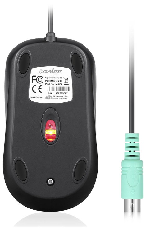 Perixx PERIMICE-209 C Black WLAN egér Vezetékes Optikai Fekete 3 Gombok 1000 dpi 2. kép