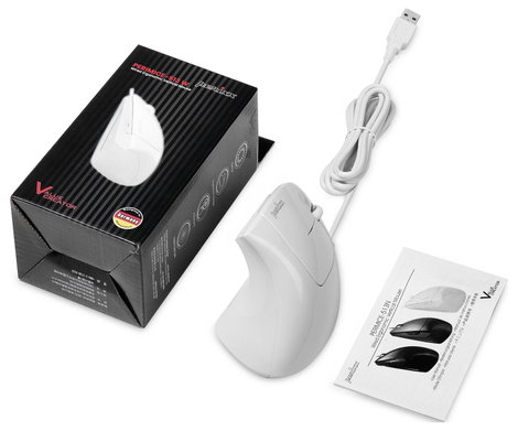 Perixx PERIMICE-513 W Ergonomikus egér Vezetékes Optikai Fehér 6 Gombok 1600 dpi 5. kép
