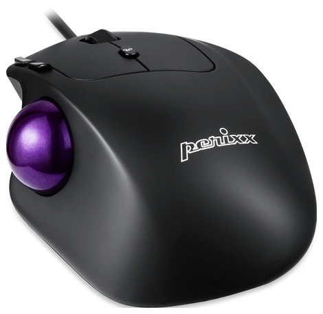 Perixx PERIMICE-520 Ergonomikus egér Vezetékes Fekete 8 Gombok 2 dpi Trackball-lal 2. kép