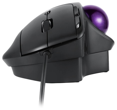 Perixx PERIMICE-520 Ergonomikus egér Vezetékes Fekete 8 Gombok 2 dpi Trackball-lal 4. kép