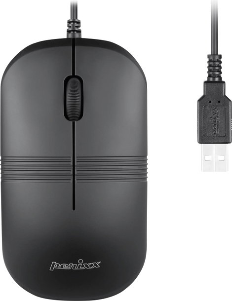Perixx PERIMICE-503 B WLAN egér Vezetékes Optikai Fekete 1600 dpi Vízálló (IPX7)