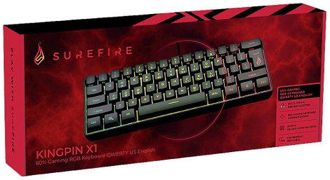 Surefire Gaming KingPin X1 Vezetékes, USB Gamer billentyűzet US angol, QWERTY, Windows Fekete Világí 3. kép