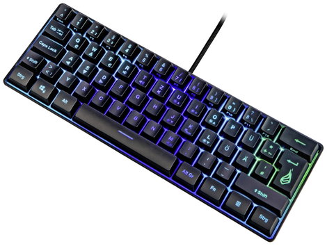 Surefire Gaming KingPin X1 Vezetékes, USB Gamer billentyűzet német, QWERTZ Fekete Világít, Multimédi 3. kép