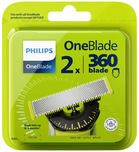 Philips OneBlade QP420 / 50 Borotvapenge Ezüst, Sárga 2 db 2. kép