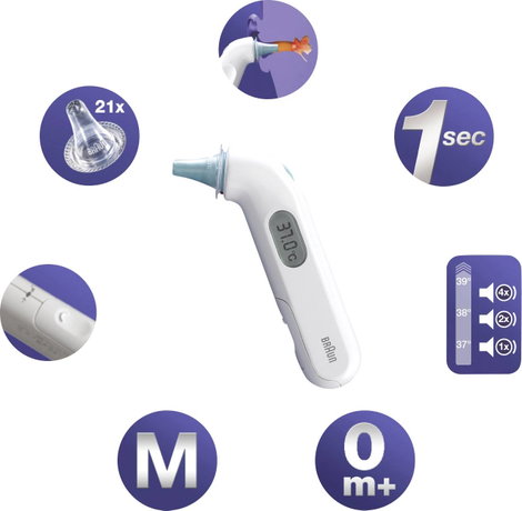 Braun ThermoScan® 3 Infra lázmérő Lázriasztással, Előmelegített mérőhegy 5. kép