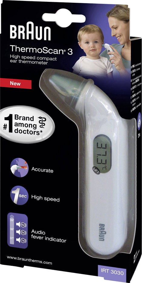 Braun ThermoScan® 3 Infra lázmérő Lázriasztással, Előmelegített mérőhegy 7. kép