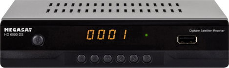 MegaSat HD 6000 DS HD-SAT vevő Előlapi USB Tunerek száma: 1