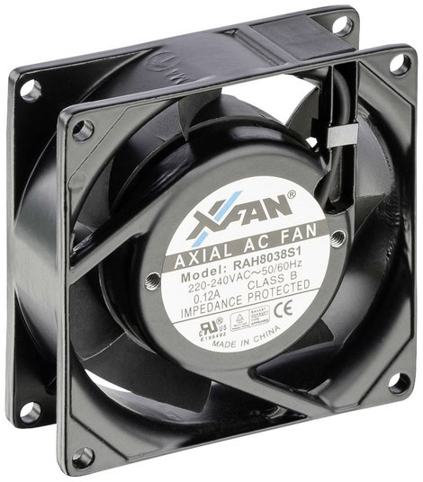 Axiális ventilátor 230 V/AC 36 m³/h 80 x 80 x 38 mm X-Fan RAH8038S1