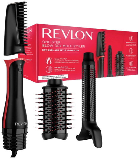 Revlon RVDR5333E Meleglevegős kefe Fekete, Piros Göndörítő funkcióval 2. kép