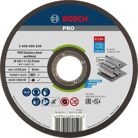 Bosch Accessories Bosch 2608600549 Vágótárcsa 125 mm 1 db