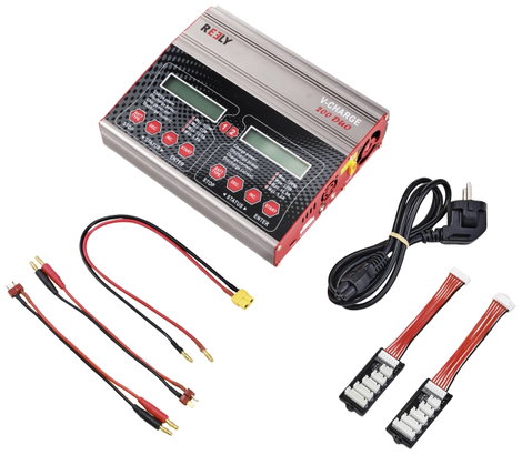 Reely V-Charge 200 Duo Modell multifunkciós töltő 12 V, 230 V 10 A NiMH, LiPolimer, Lítiumion, LiHV, 6. kép