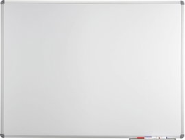 Maul Fehér tábla MAULstandard (Sz x Ma) 45 cm x 30 cm Fehér műanyag bevonatú Lerakóval, Fekvő és áll