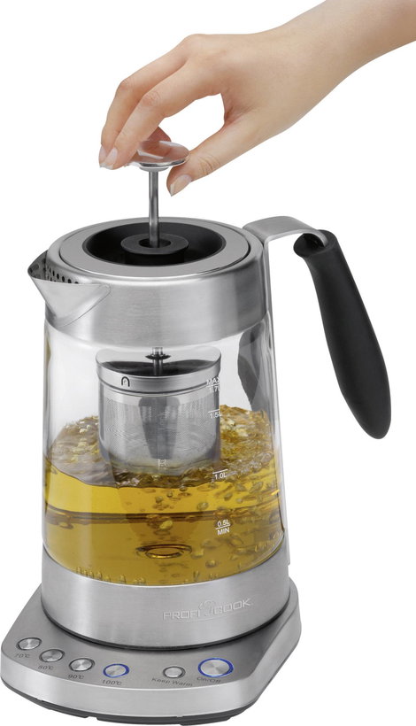 Profi Cook PC-WKS 1020 G Kávé-/teafőző Nemesacél, Üvegtiszta 3. kép