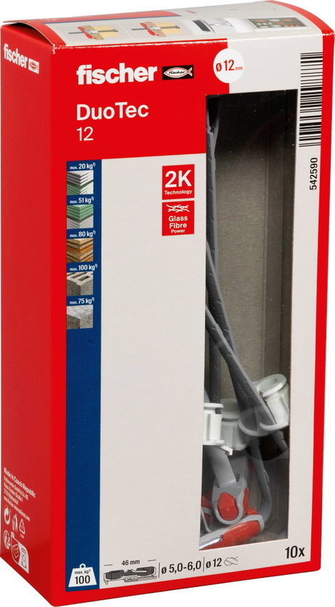 Fischer DUOTEC 12 LD Üreges tipli 542590 10 db 6. kép