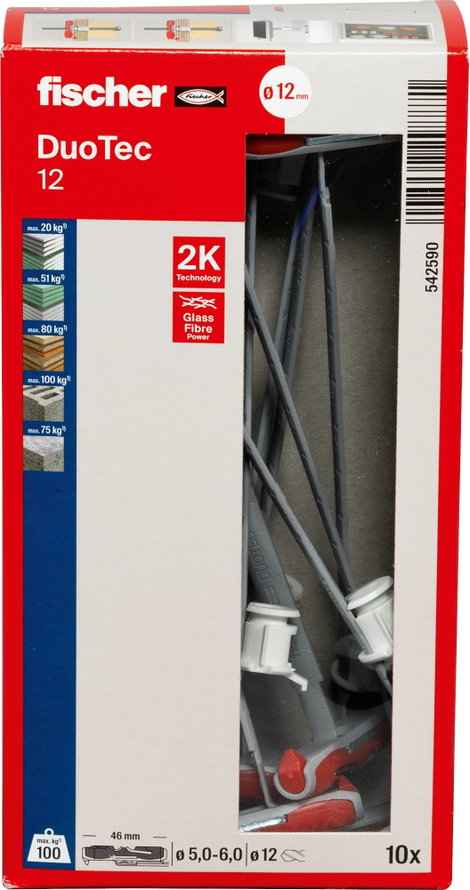 Fischer DUOTEC 12 LD Üreges tipli 542590 10 db 8. kép