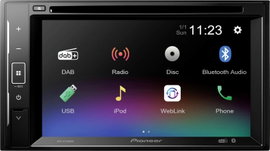 Pioneer AVH-A240DAB Dupla DIN moniceiver Kormány távirányító csatlakozó, Hátrameneti kamera csatlako