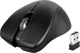 Perixx PERIMICE-621 B Ergonomikus egér Rádiójel vezérlésű Fekete zajtalan gombok
