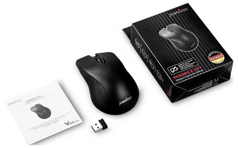 Perixx PERIMICE-621 B Ergonomikus egér Rádiójel vezérlésű Fekete zajtalan gombok 4. kép