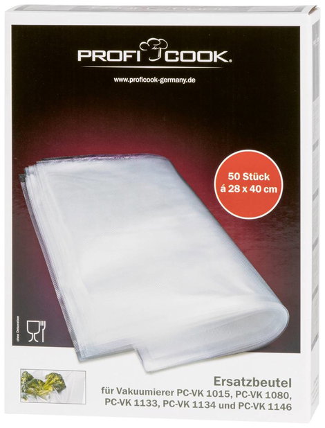 Profi Cook 8910152 50x vákuumzacskó nagy 28x40cm 2. kép
