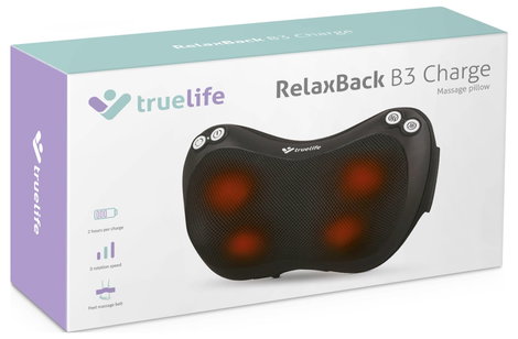 truelife RelaxBack B3 Charge Masszázs párna 24 W Fekete 2. kép