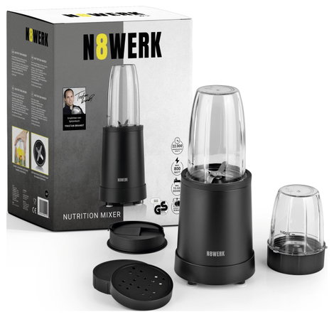 N8WERK Nutrition 8-tlg. Álló mixer 800 W Fekete 3. kép