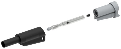 Electro PJP 1076-CD1-N Labor csatlakozódugó Dugó, egyenes Tű átmérő: 4 mm Fekete 1 db 2. kép