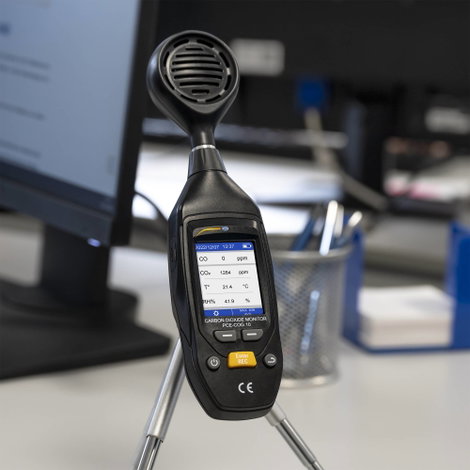 PCE Instruments PCE-COG 10 CO2 mérő 0 - 9999 ppm Hőmérsékletmérő funkcióval, Adatgyűjtő funkcióval, 5. kép