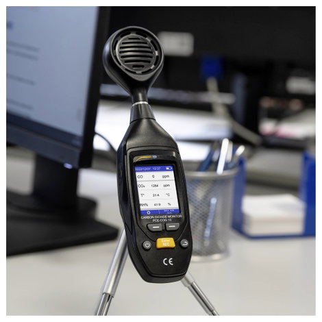 PCE Instruments PCE-COG 10 CO2 mérő 0 - 9999 ppm Hőmérsékletmérő funkcióval, Adatgyűjtő funkcióval, 5. kép