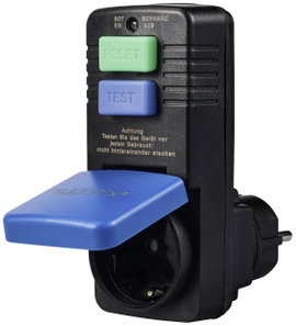 Sygonix SY-5732396 Személyvédő köztes dugó 230 V/AC Fekete IP54