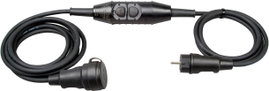 Személyvédős, gumi hálózati hosszabbítókábel védőkupakkal, fekete, 1,5 m, H07RN-F 3G 1,5 mm², Kopp P