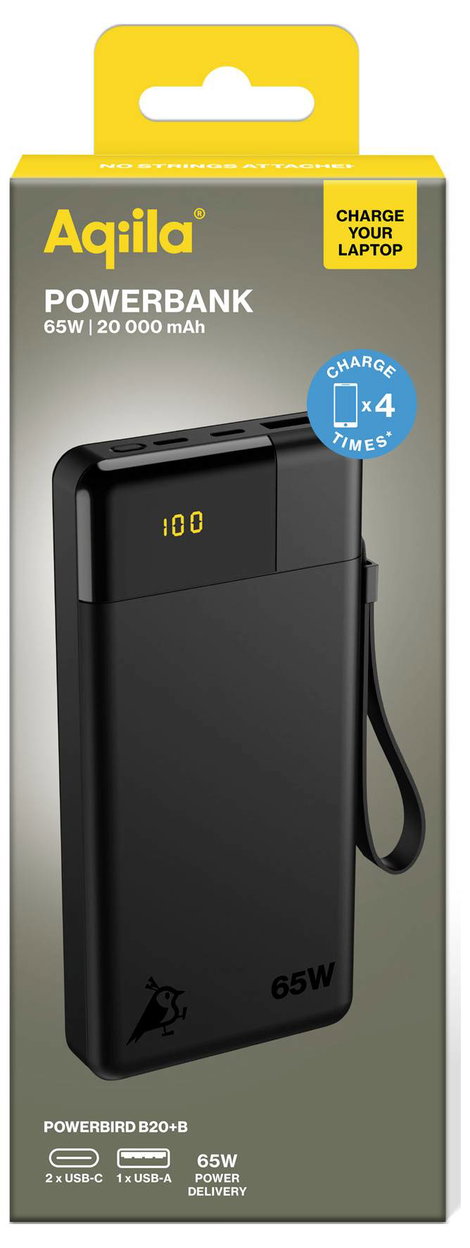 Aqiila B20+B Powerbank 20000 mAh LiPo USB-A, USB-C® Fekete 2. kép
