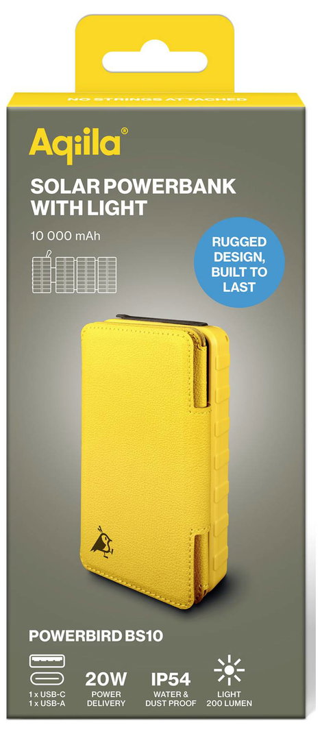 Aqiila Powerbird BS10 AQPBPBIBS1SG973 Napelemes powerbank 6 W 10000 mAh 3. kép