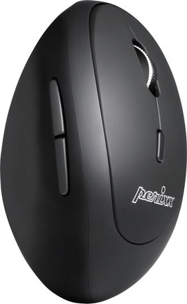 Perixx PERIMICE-819 Ergonomikus egér Bluetooth™, Rádiójel vezérlésű Optikai Fekete Újratölthető