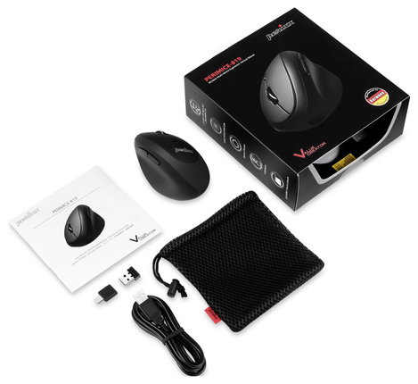 Perixx PERIMICE-819 Ergonomikus egér Bluetooth™, Rádiójel vezérlésű Optikai Fekete Újratölthető 6. kép